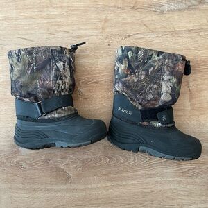 Kamik Kids Camo and Black Snow Boots